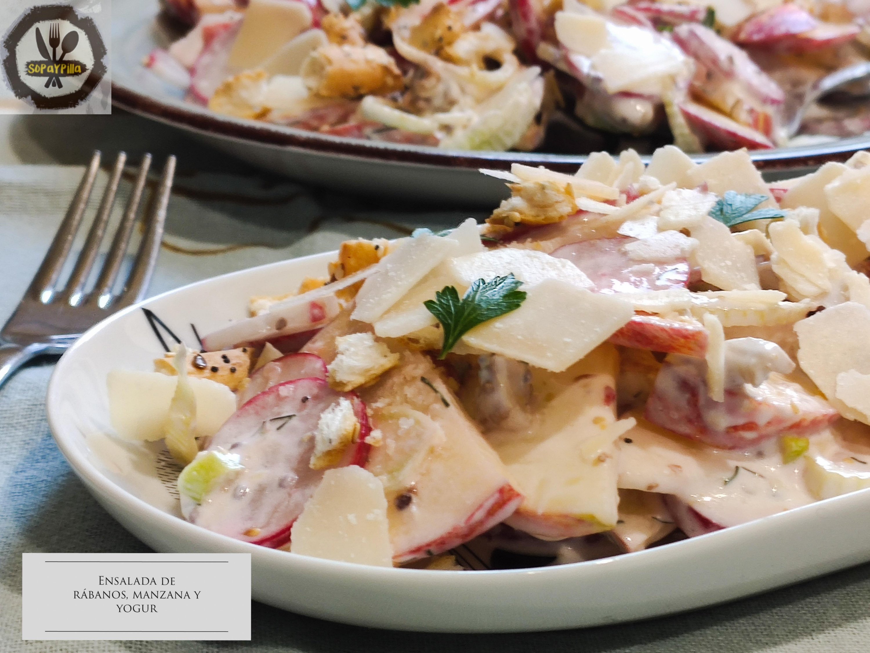 Ensalada de rábanos, manzana y yogur - Sopaypilla